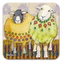 Emma Ball - Sheep in Sweaters - Coaster - Two Sheep in Sweaters